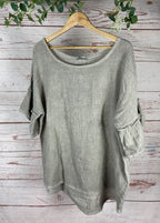Shelly Back-Button Blouse