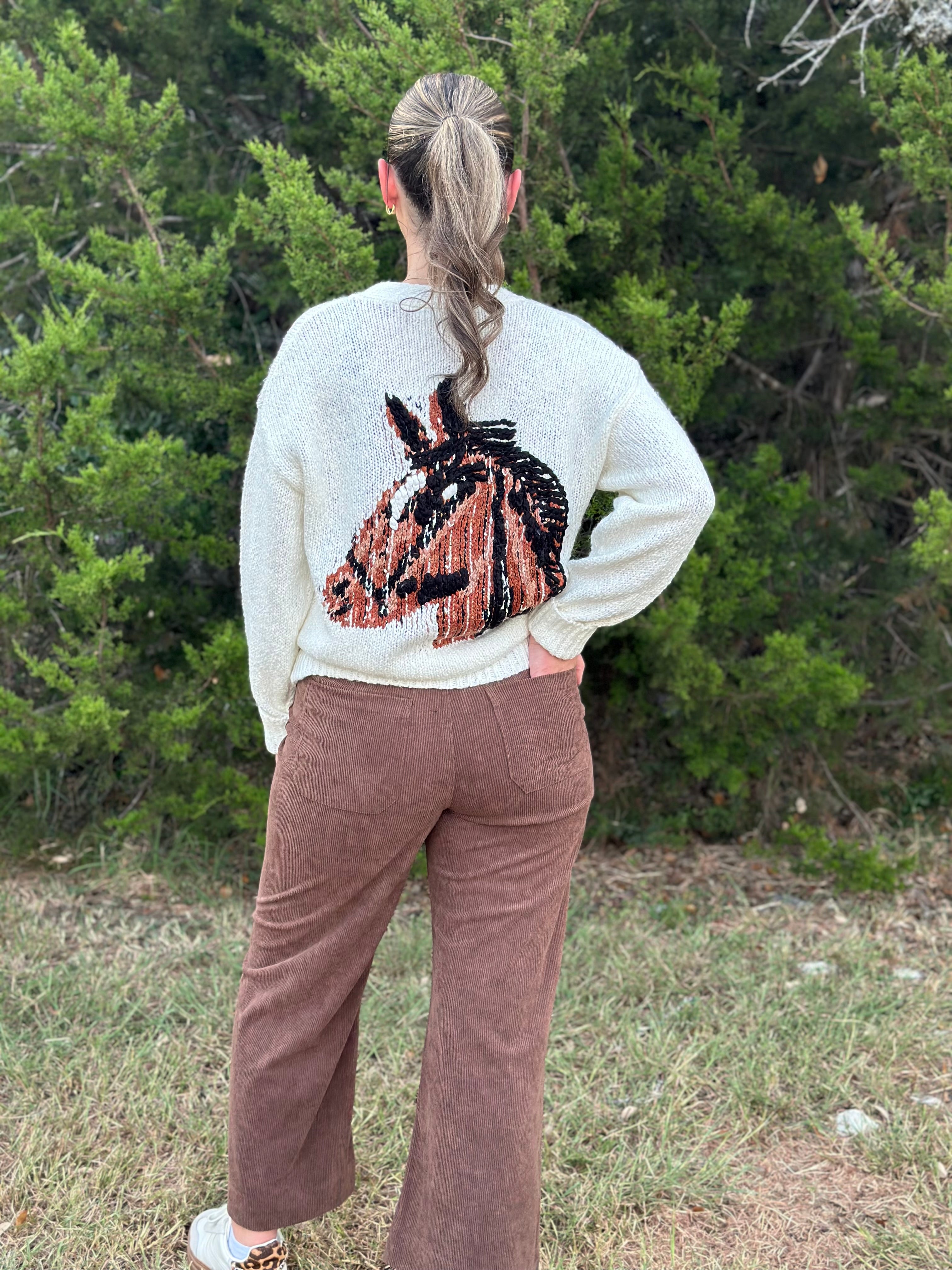 Brown Stretch Corduroy Pants