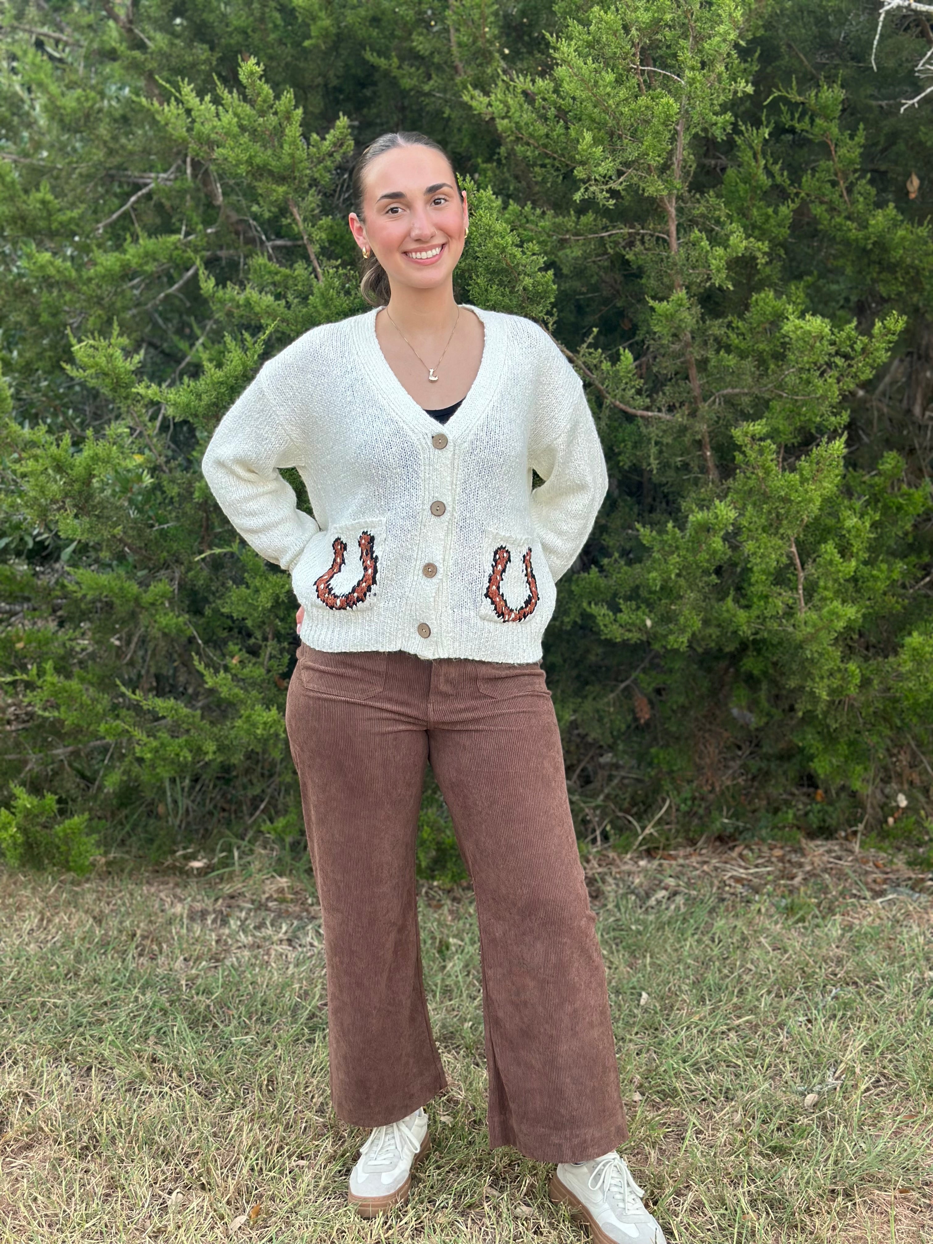 Brown Stretch Corduroy Pants