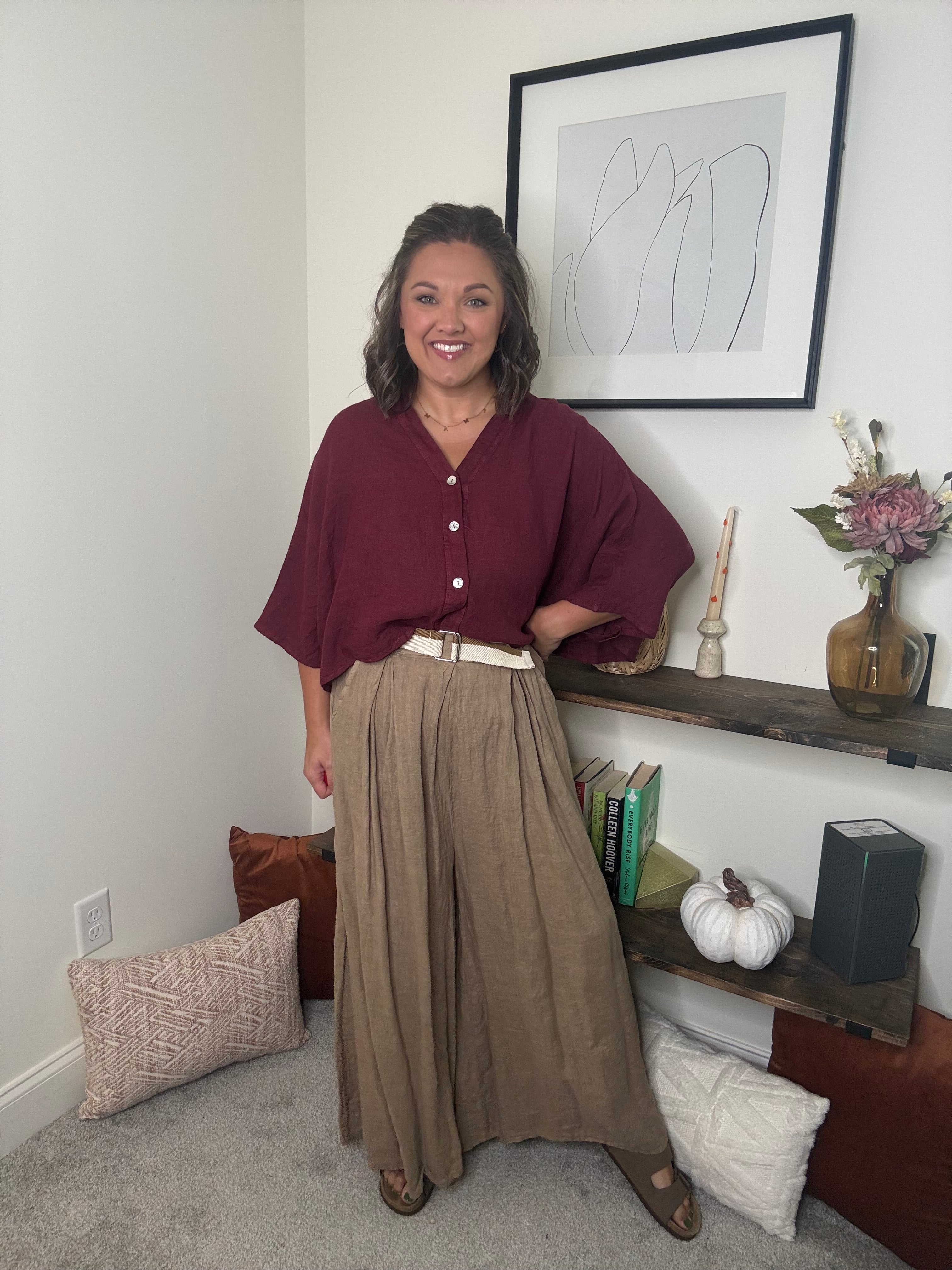 Brandy Pleated Linen Pant