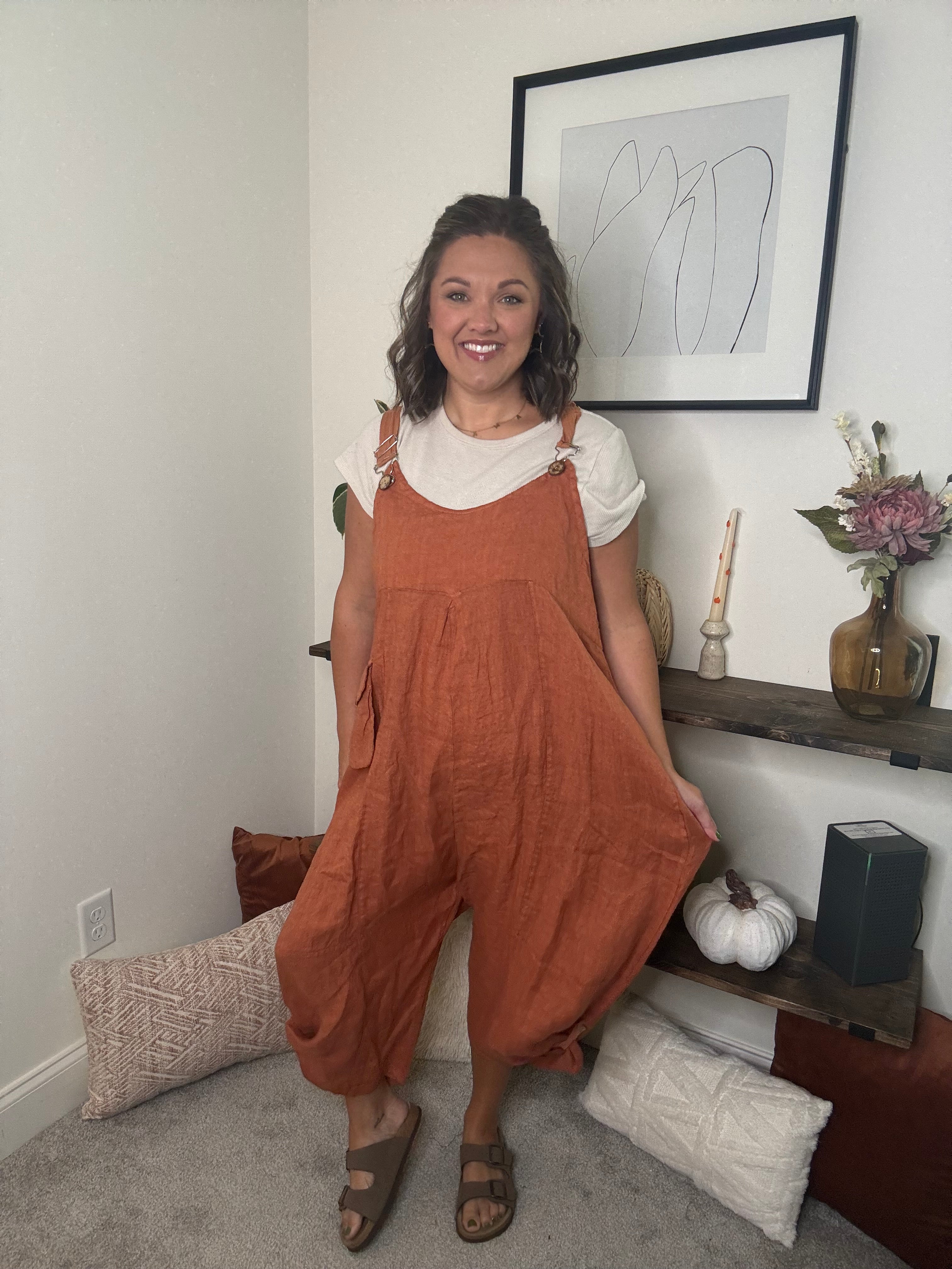 Lillian Linen Overalls