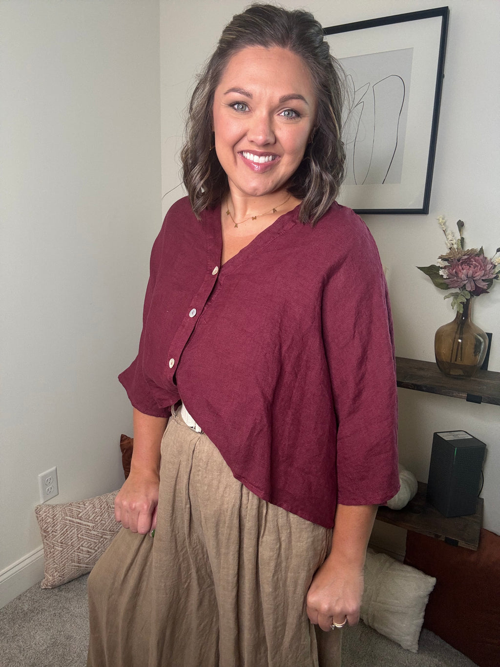 Charlie Box Top Linen