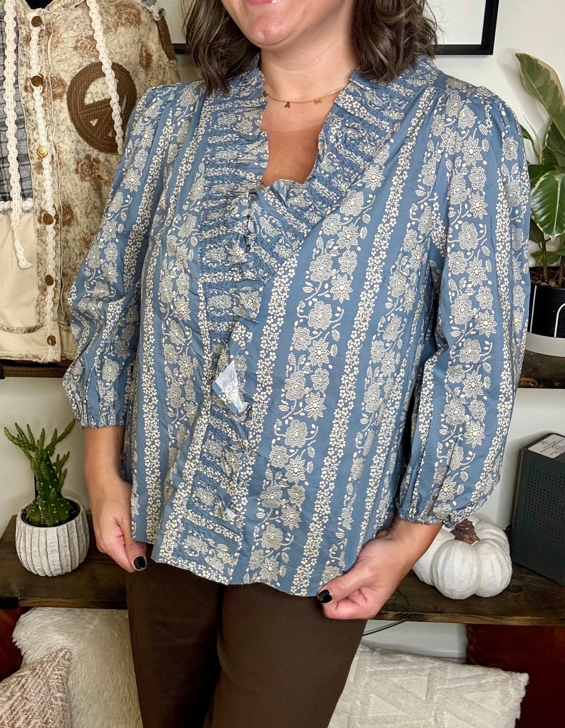 Margaret Ruffle Detail Top