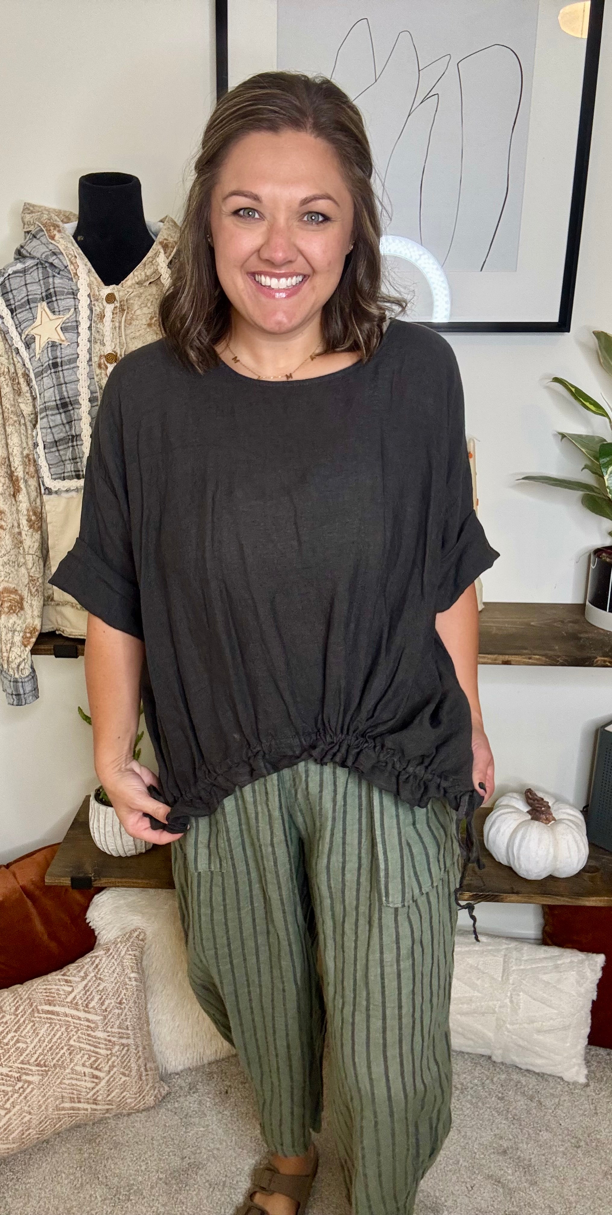 Cindy Striped Linen Pants