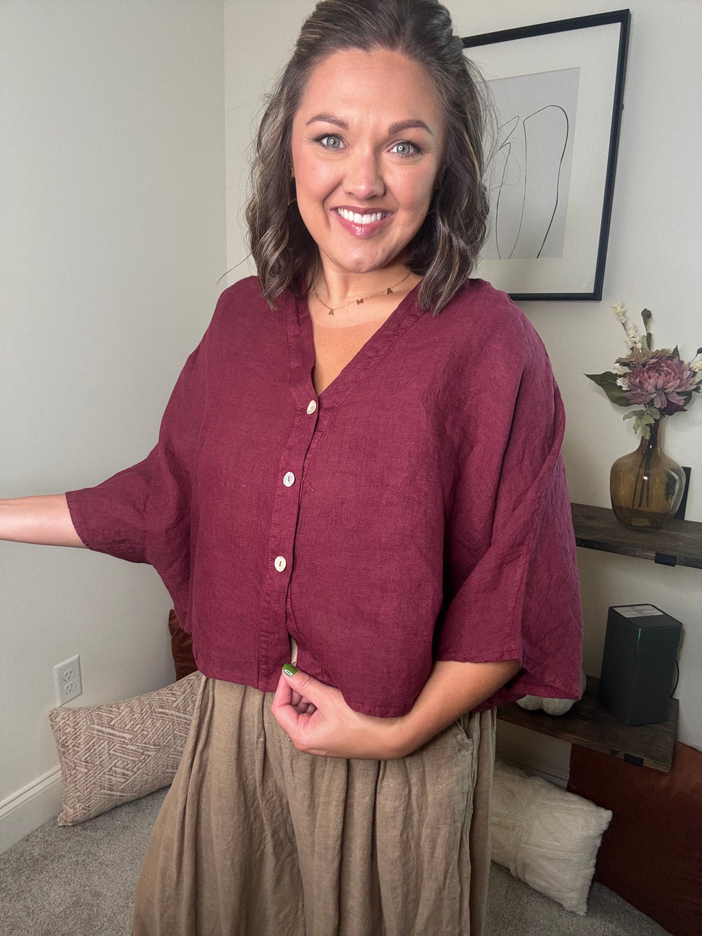 Charlie Box Top Linen