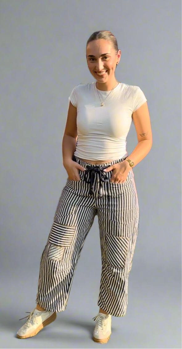 Stripe Barrel Jeans