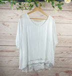 Raw Hem Silk Top