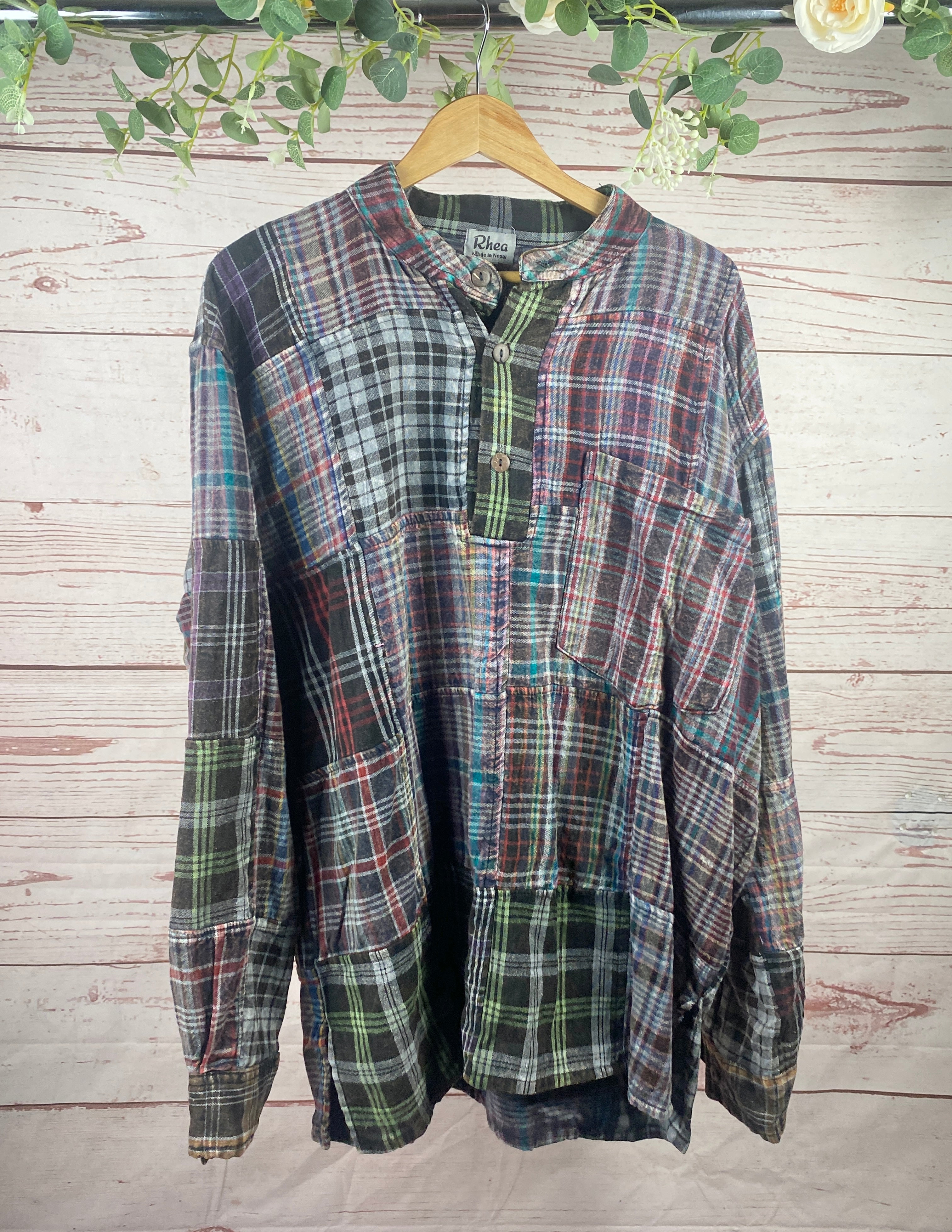 Rhea Mixed Plaid Top