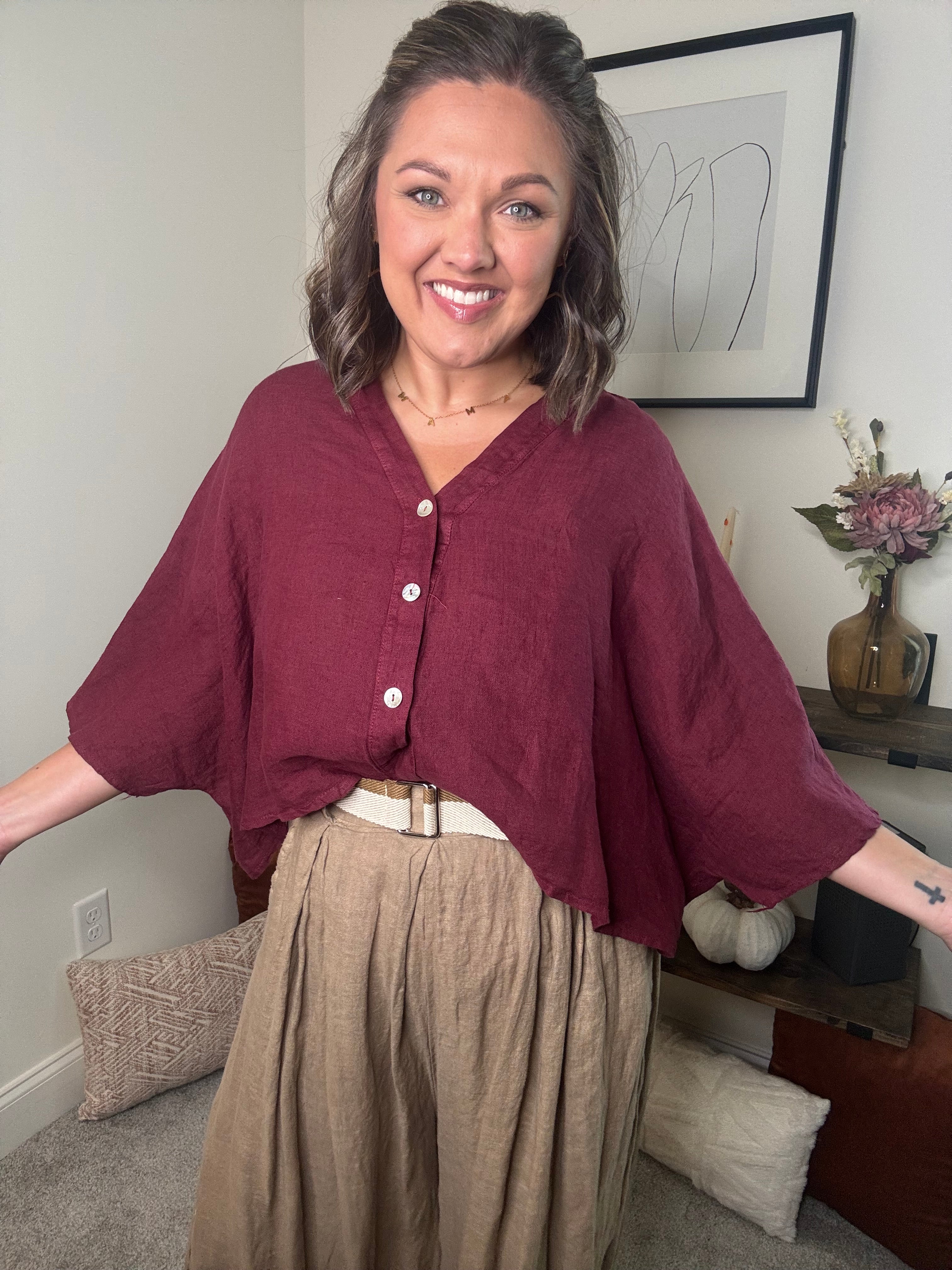 Brandy Pleated Linen Pant