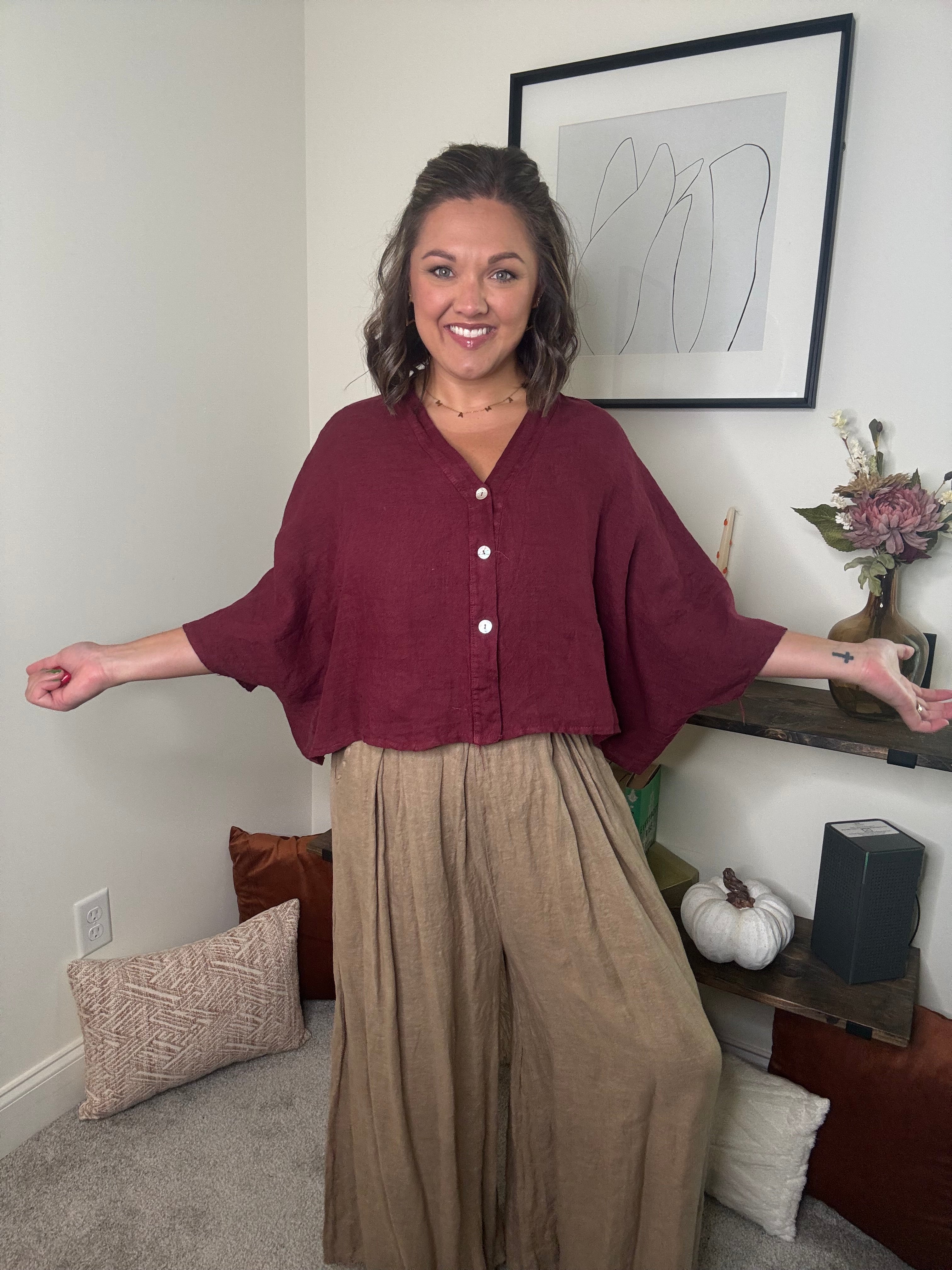 Brandy Pleated Linen Pant