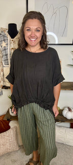 Cindy Striped Linen Pants