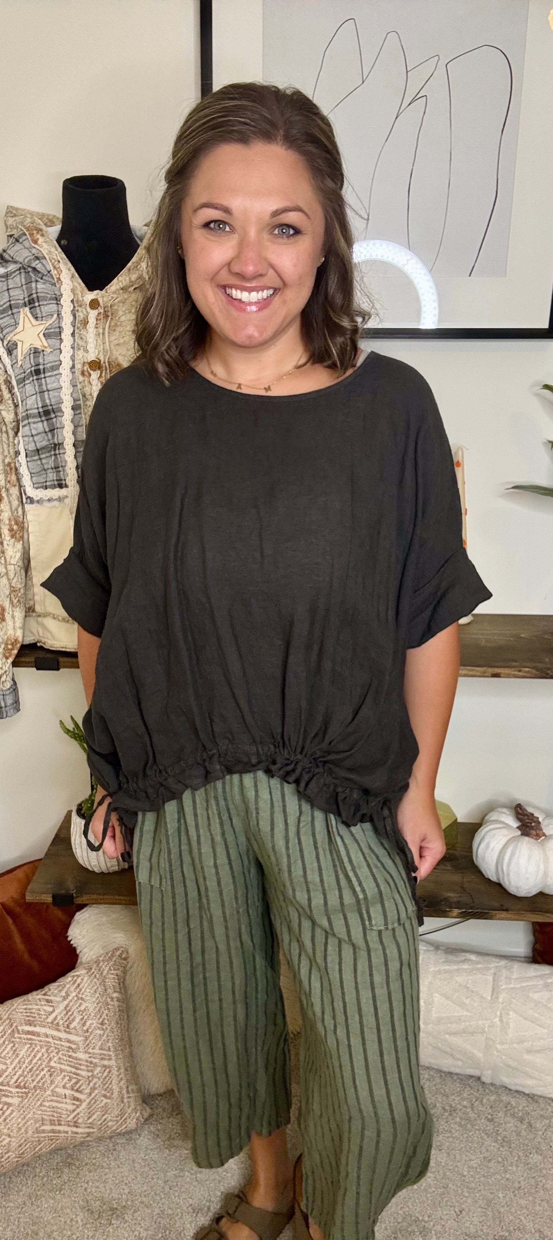 Cindy Striped Linen Pants