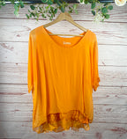 Raw Hem Silk Top