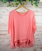 Raw Hem Silk Top