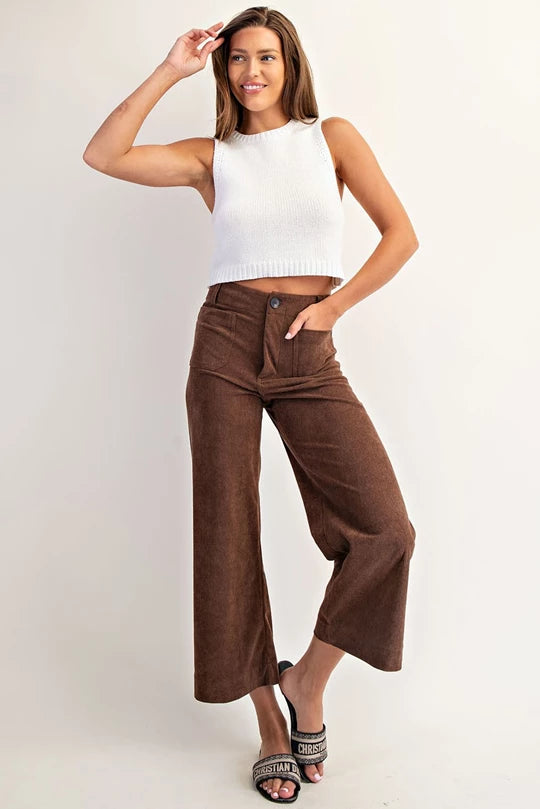 Brown Stretch Corduroy Pants