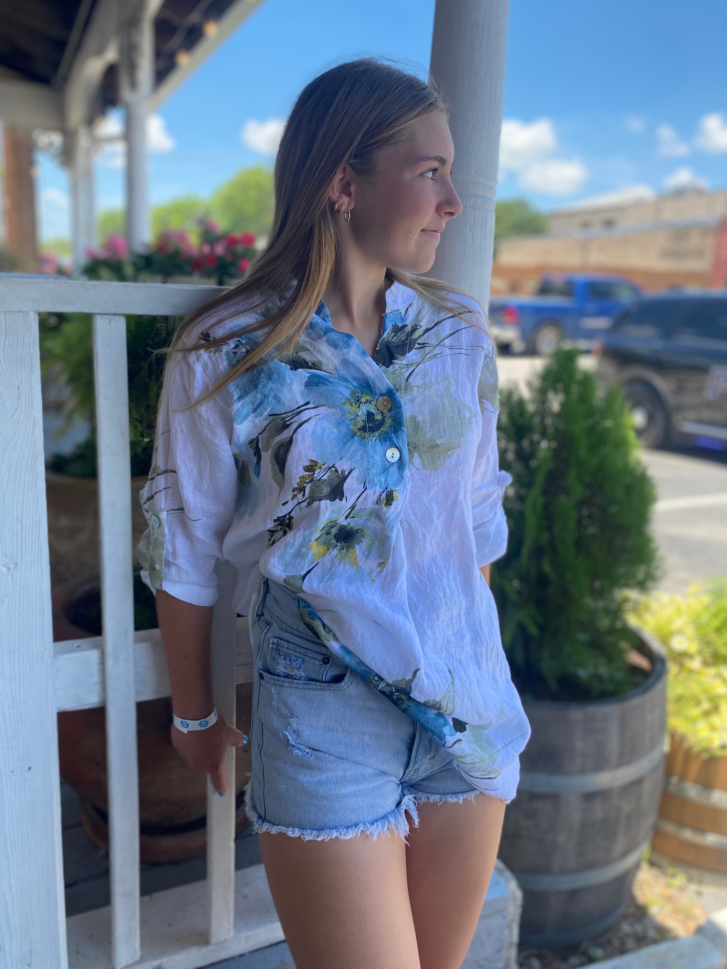 Dahlia Linen Top