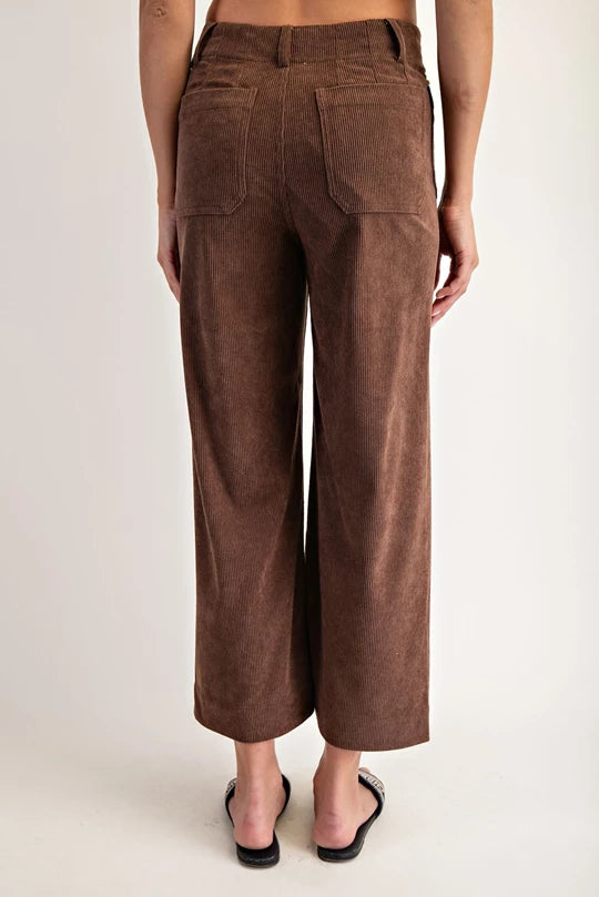 Brown Stretch Corduroy Pants