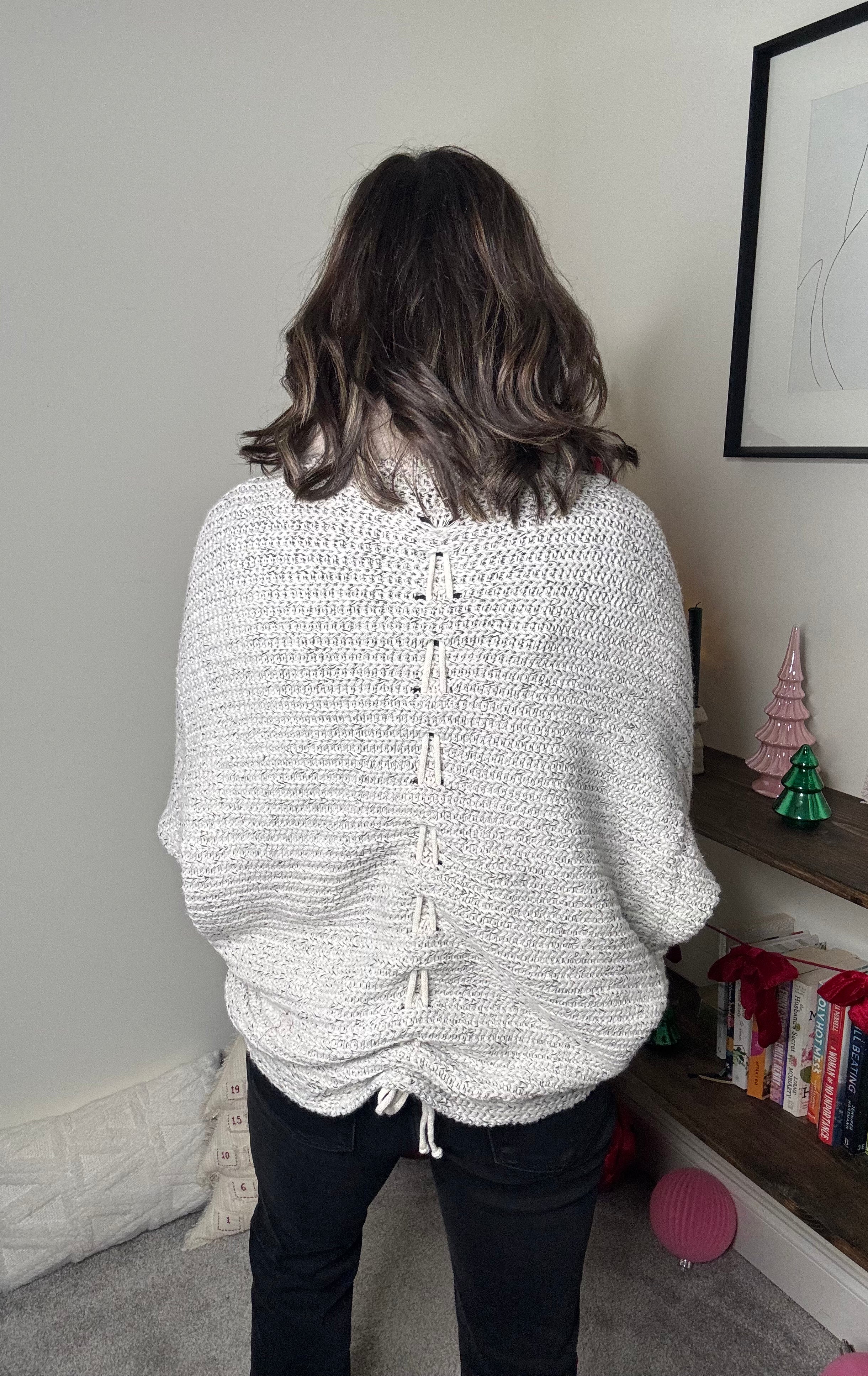 Frosted Faux Fur Collar Cardigan