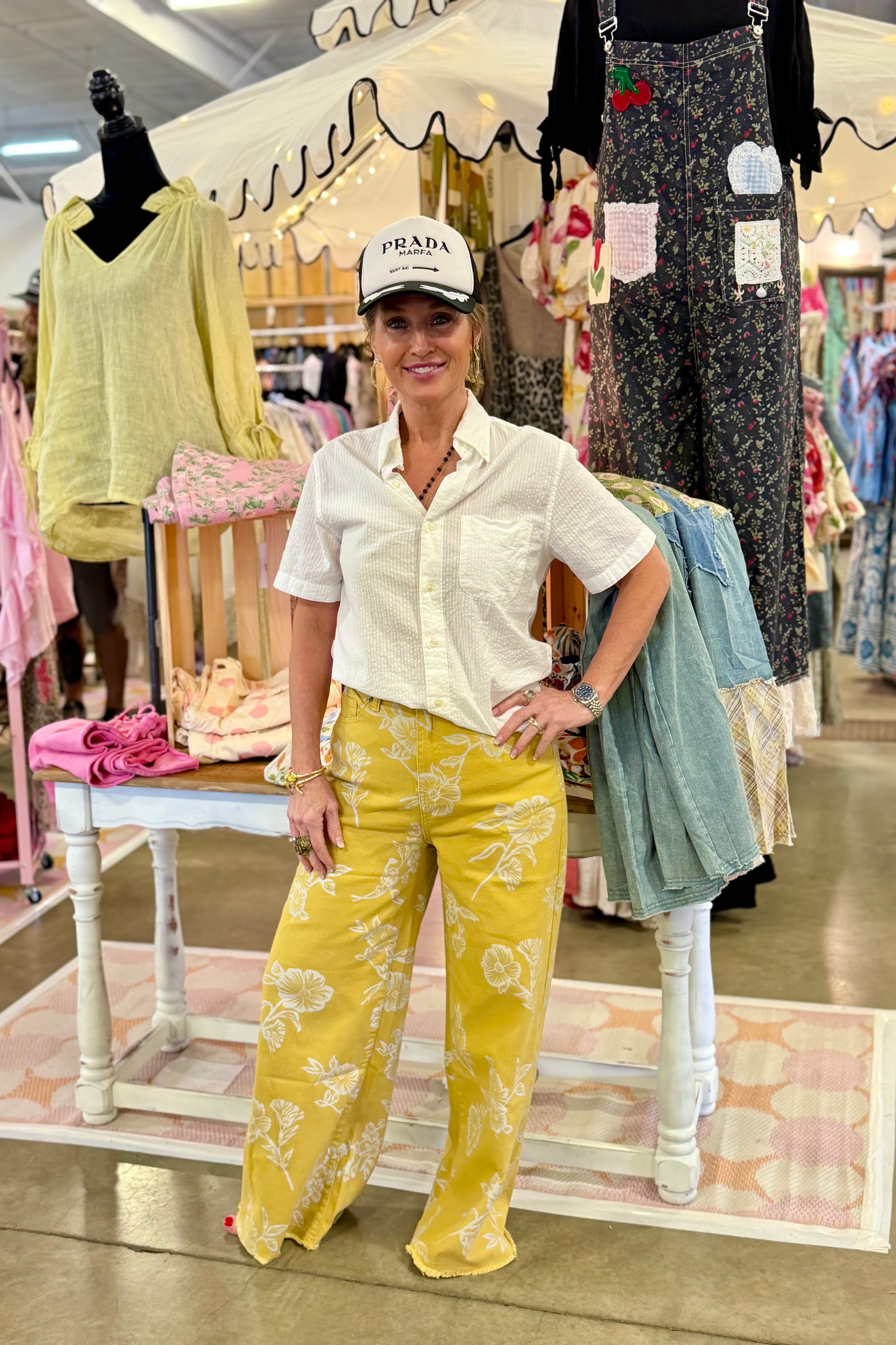Butter Yellow Outline Jeans