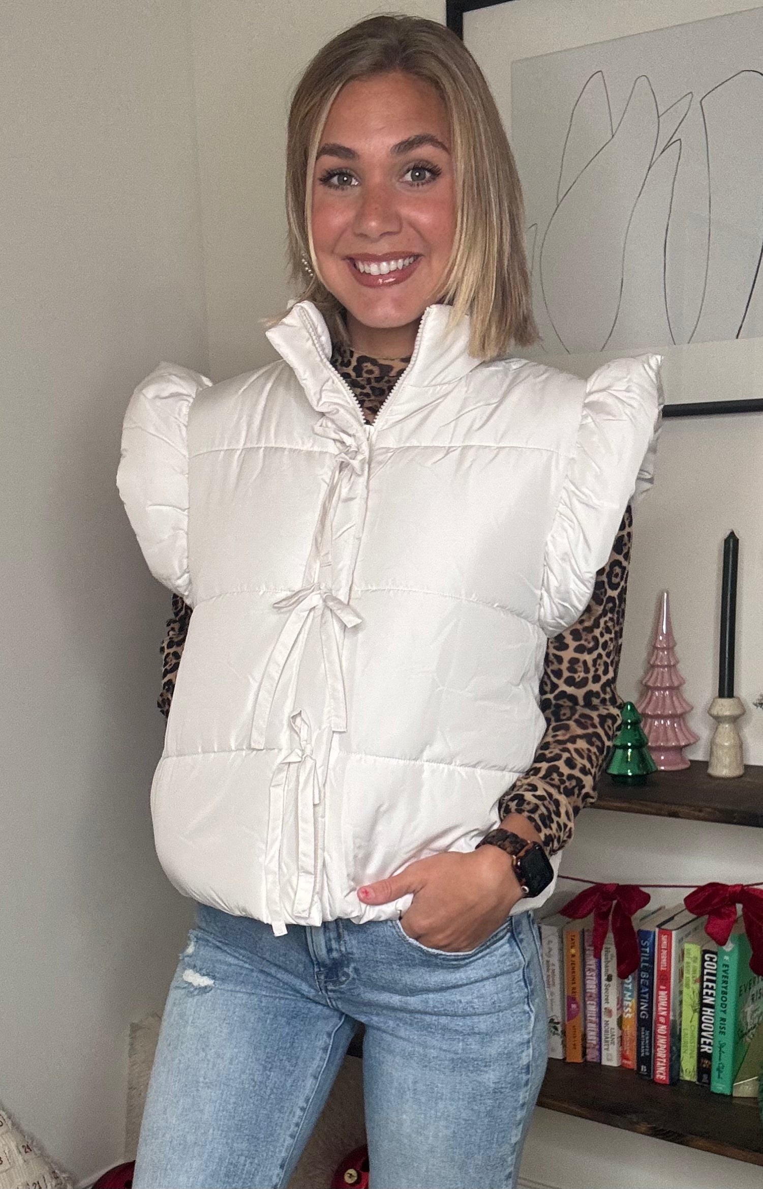 Cream Puffer Vest