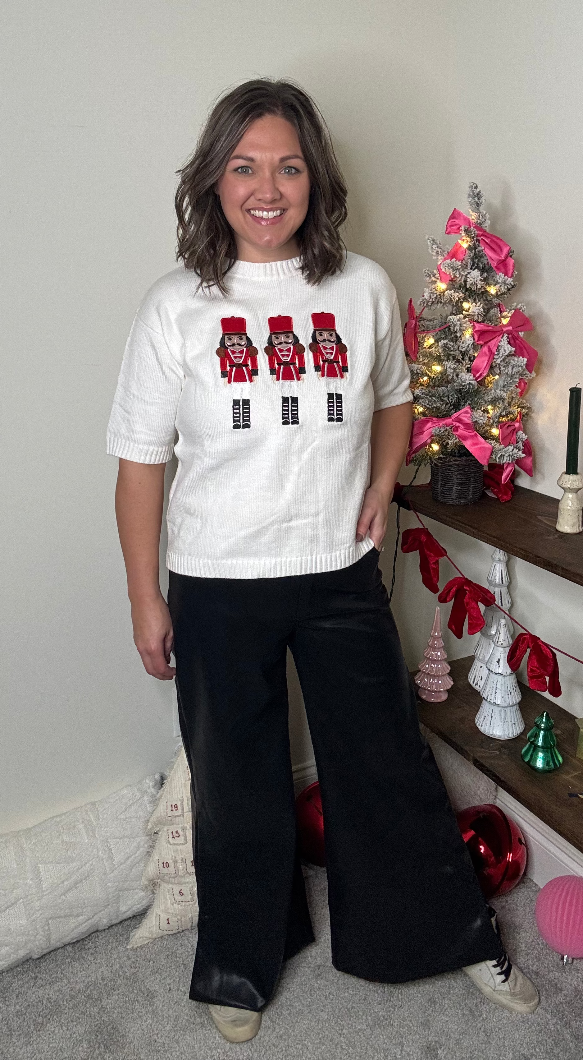 Black Vegan Leather Wide Leg Pants