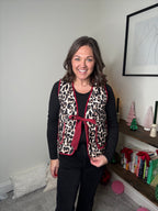 Leopard Vest with Red Trim