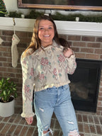 Blush Garden Floral Button Cardigan