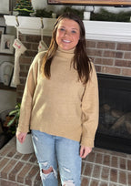 Cozy Up Camel Turtleneck Sweater