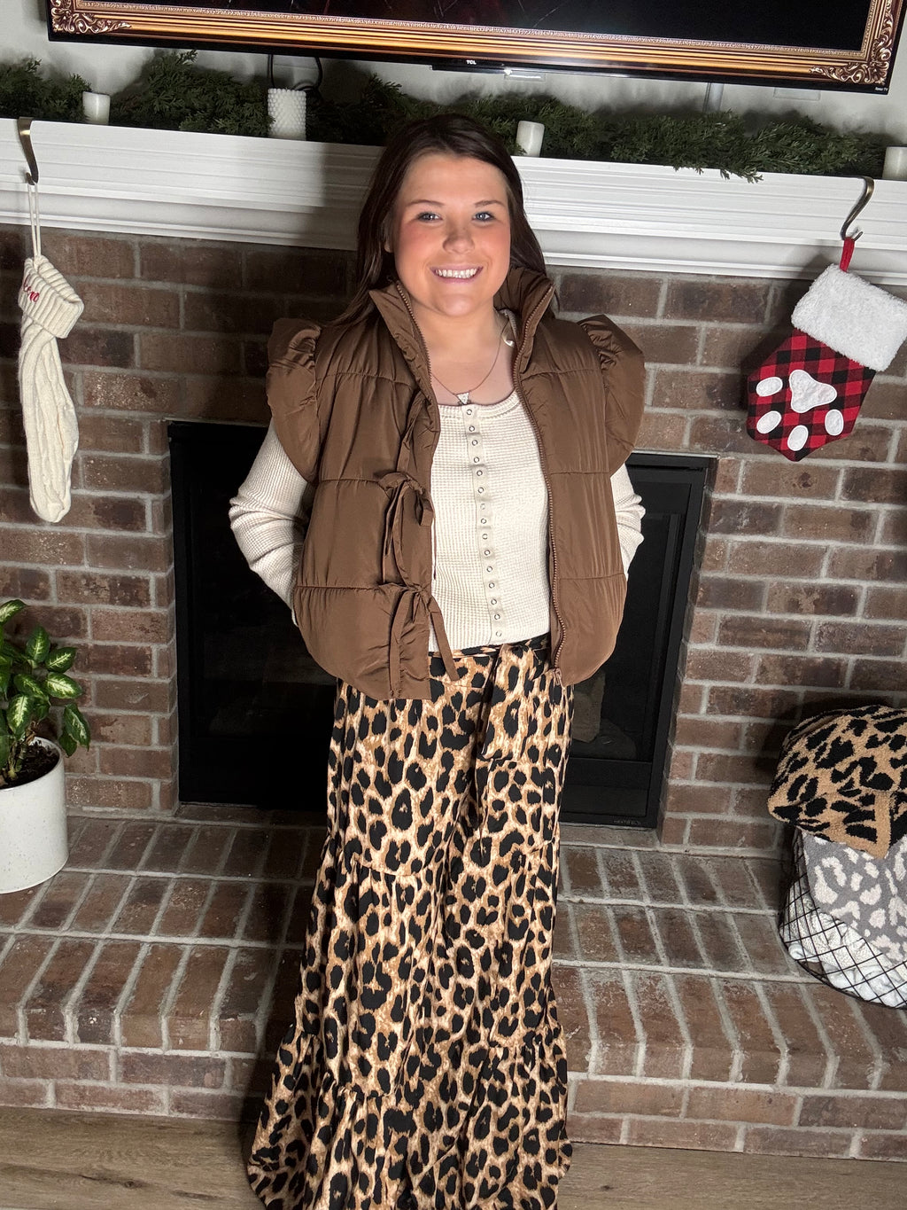 Hear Me Roar Leopard Ruffle Pants