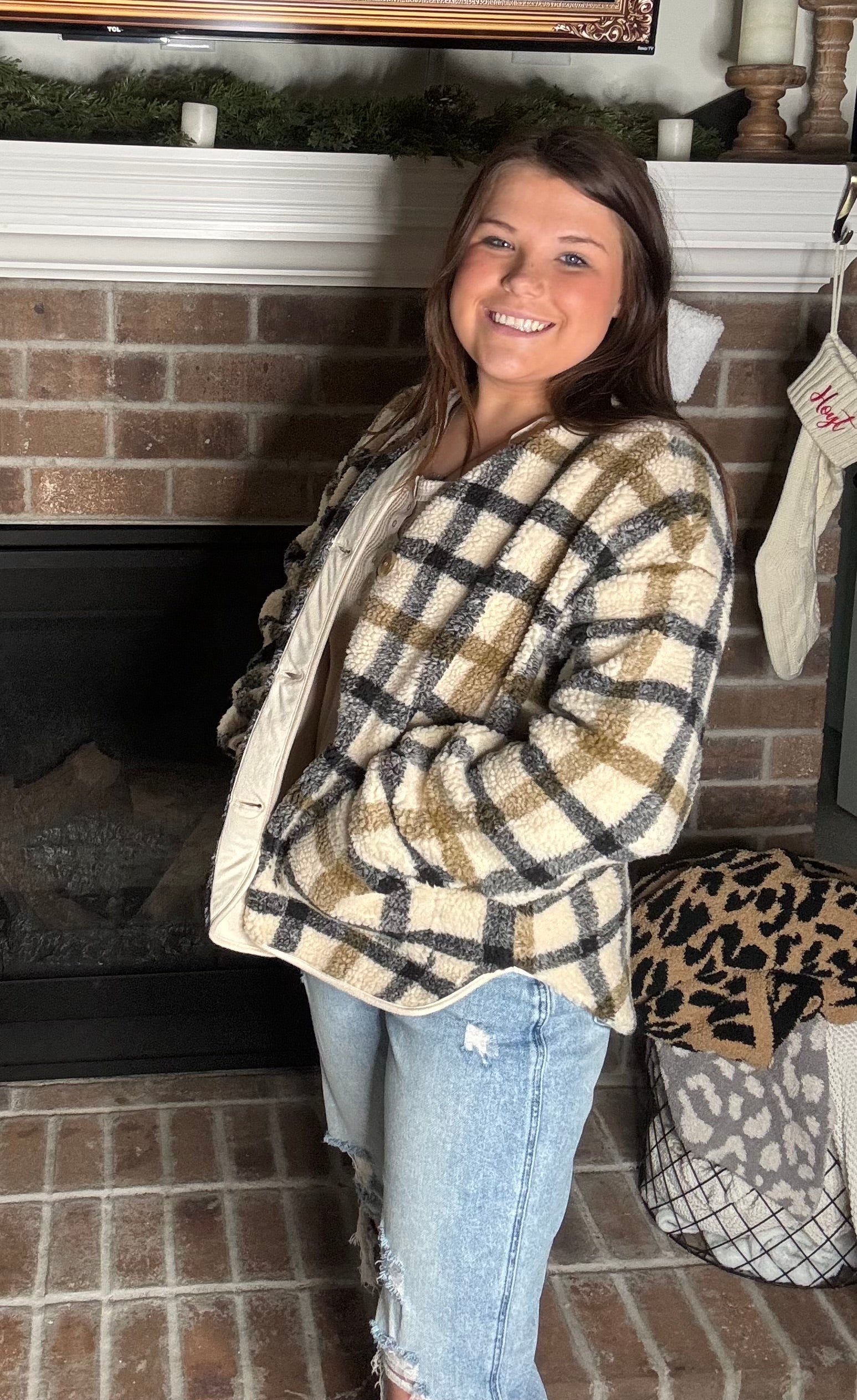 Lodge Living Plaid Sherpa Jacket