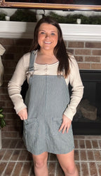 Sweet on Stripes Cord Jumper Dress