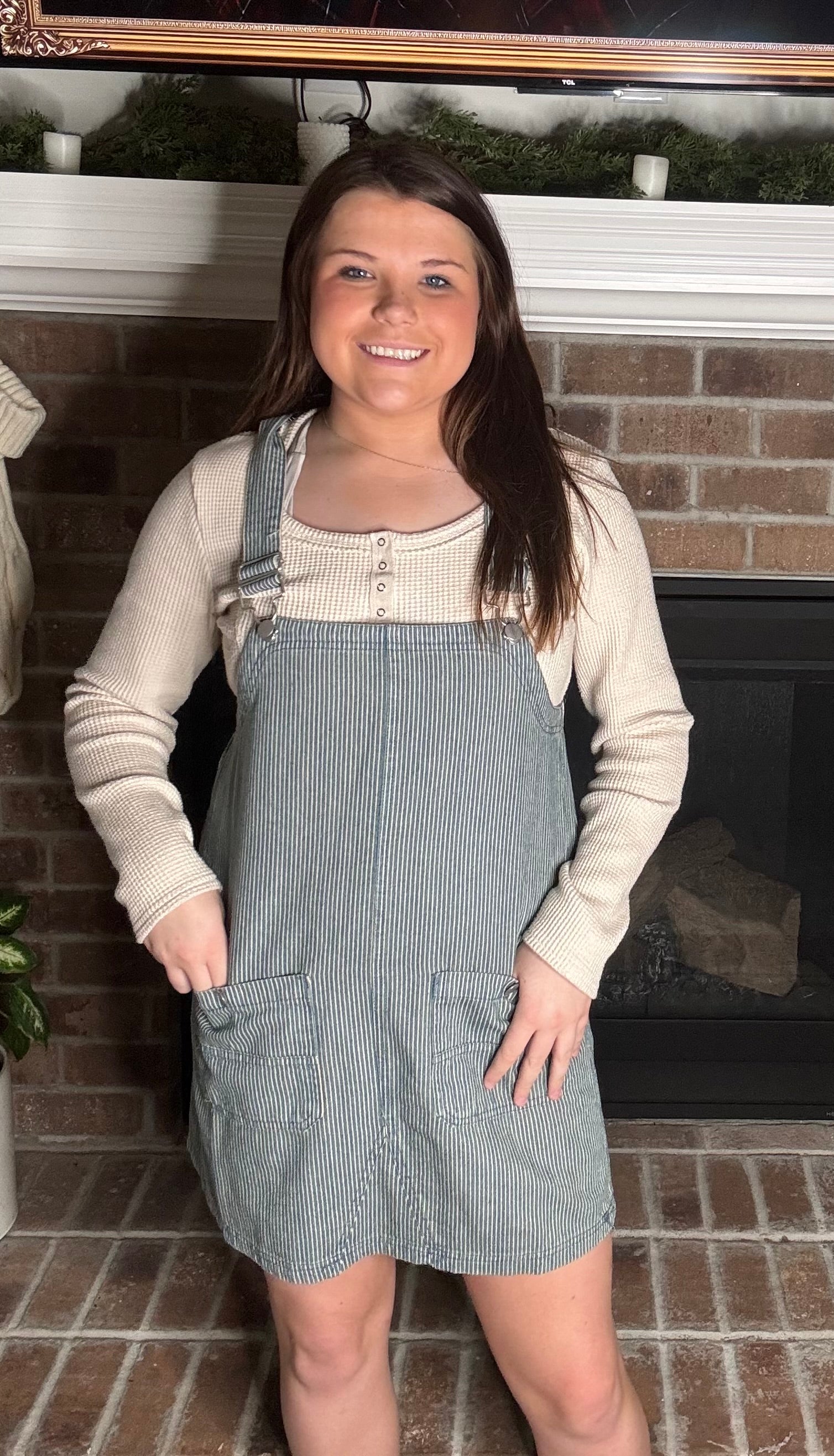 Sweet on Stripes Cord Jumper Dress