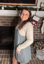 Sweet on Stripes Cord Jumper Dress