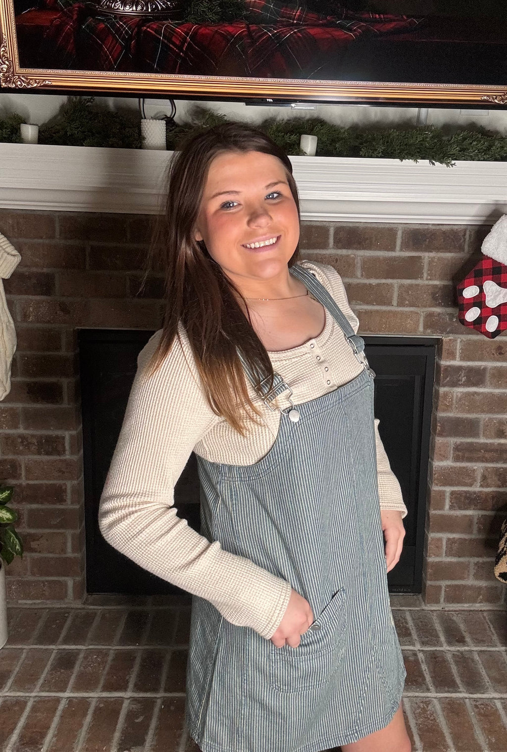 Sweet on Stripes Cord Jumper Dress