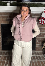 Dusty Rose Dreams Puffer Vest