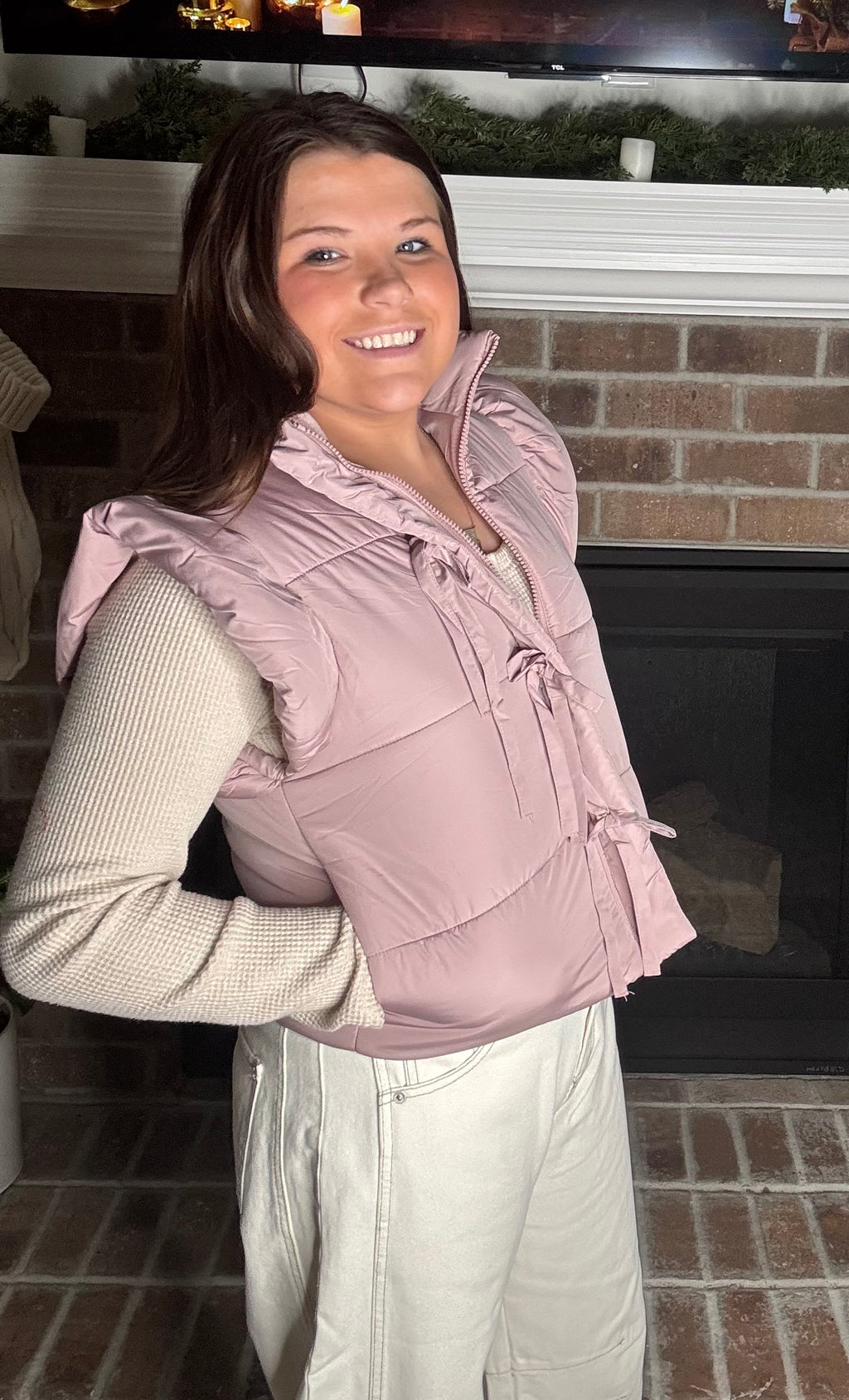 Dusty Rose Dreams Puffer Vest