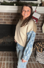 Mixed Feelings Patch Sleeve Sweater