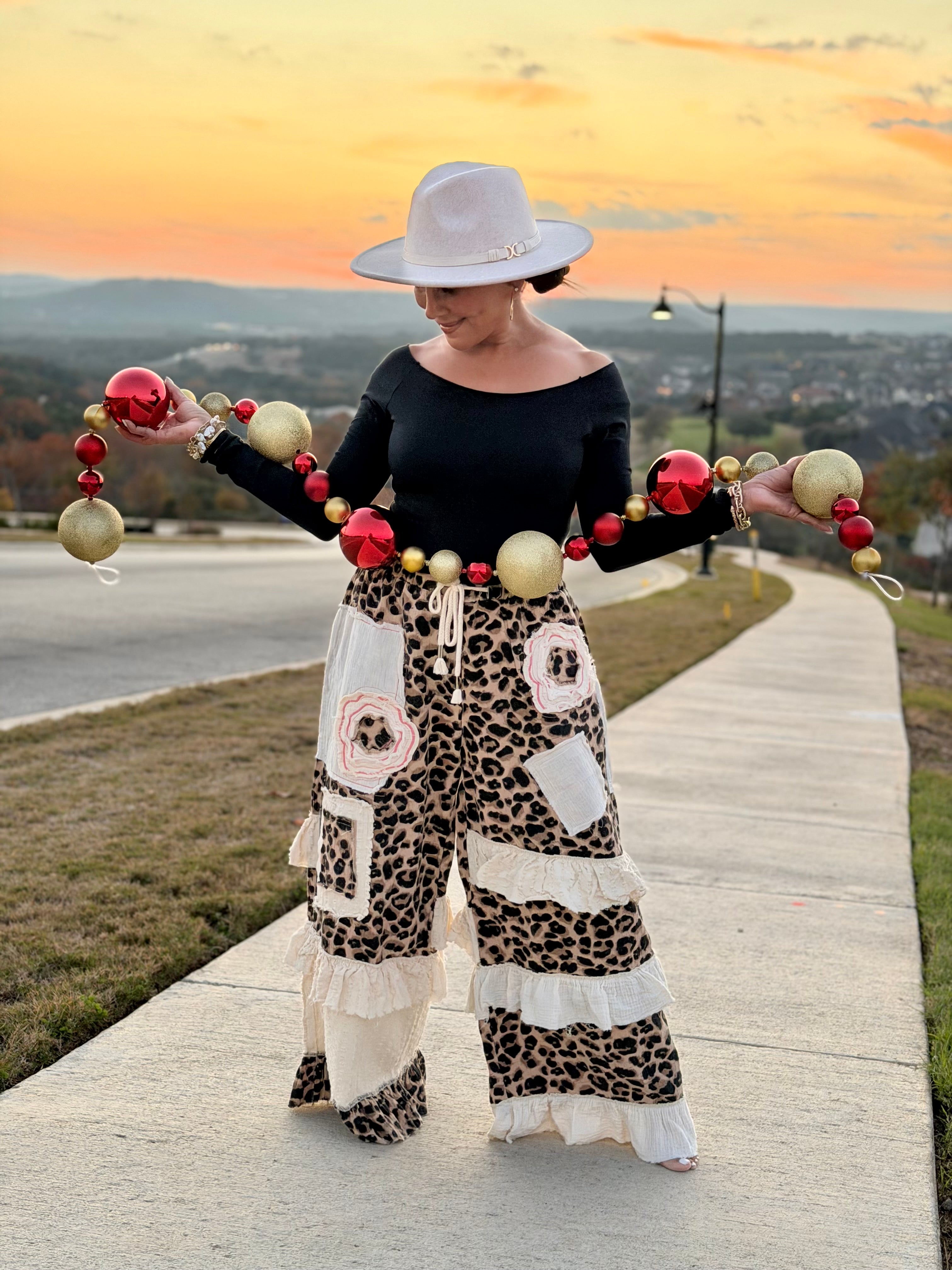 Leopard Patchwork Pants