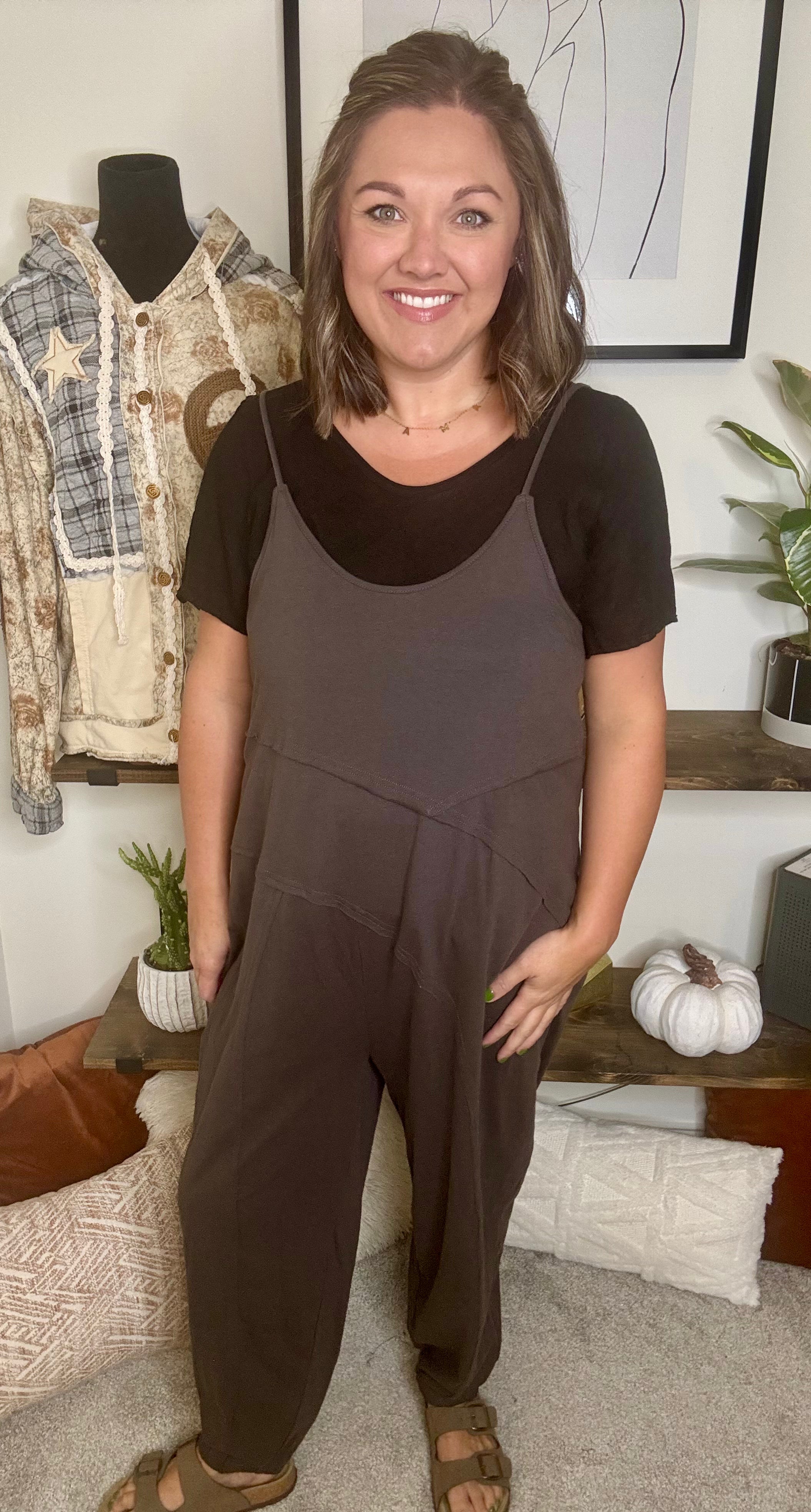 Rosalind Grey Cotton Jumpsuit