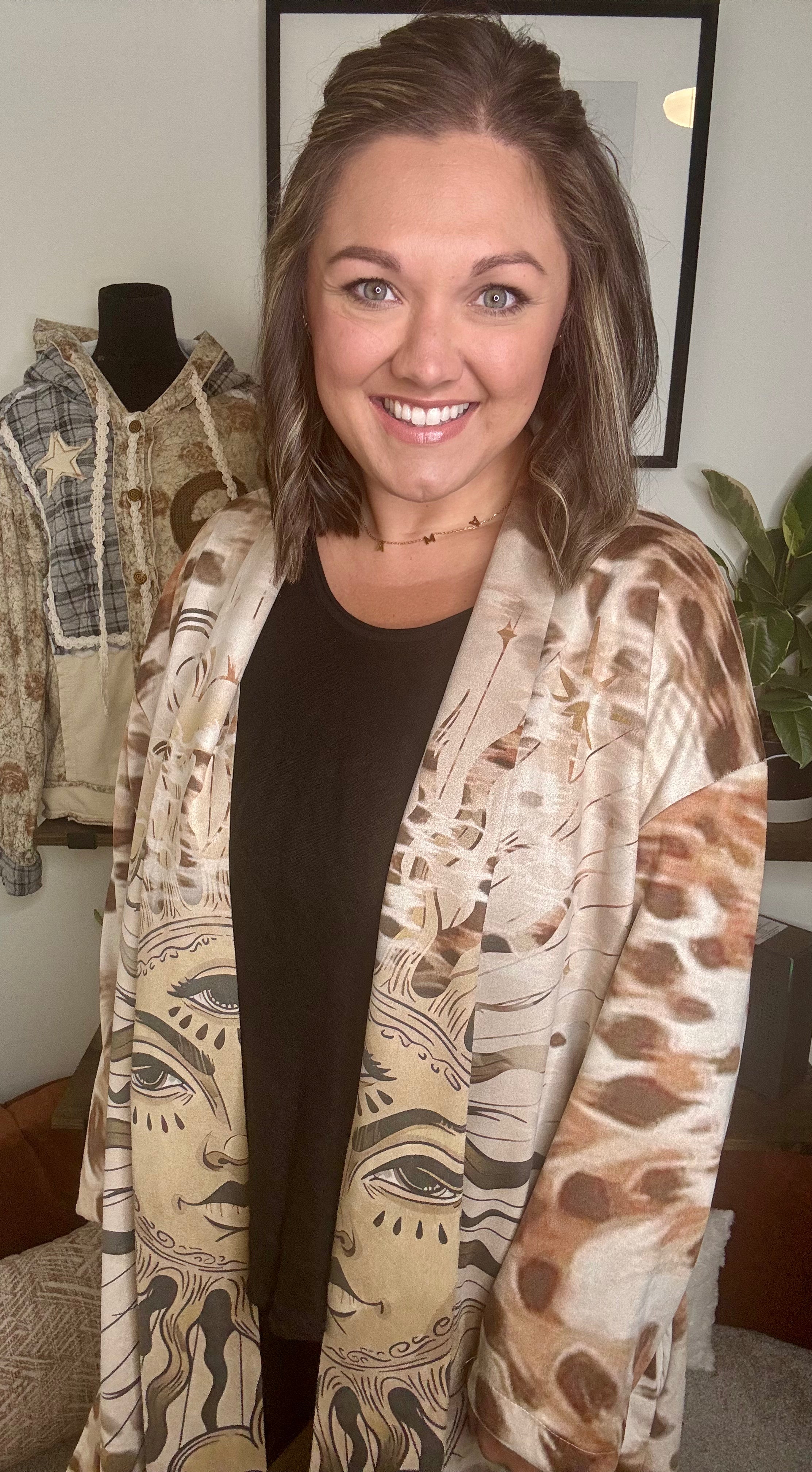 Italian-Made “Live by the Sun” Printed Duster Kimono