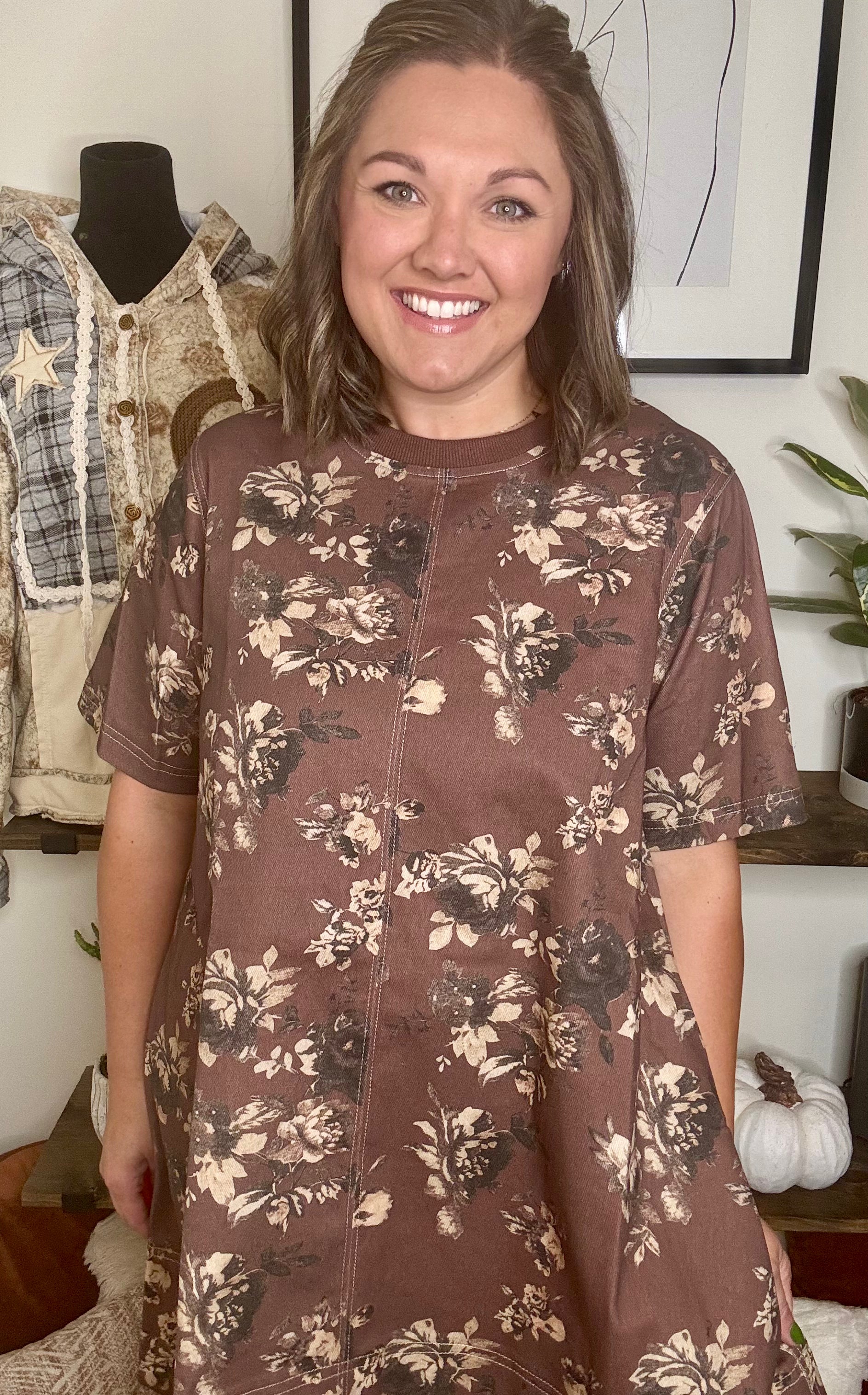 Quinn Mocha Floral Dress