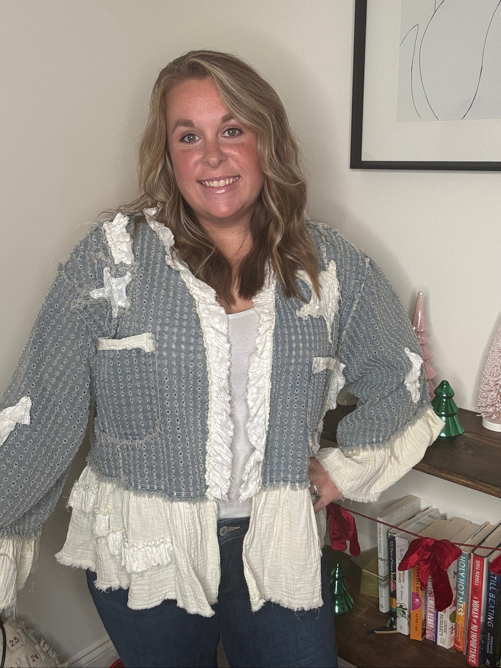 Blue Star Jacket with Ruffle Details