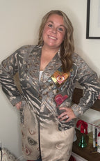 Italian-Made Mystical Eye Print Statement Blazer