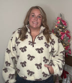 Bow Cozy Fleece Pullover