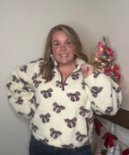 Bow Cozy Fleece Pullover