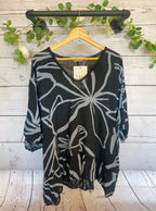 Leaf-Print Cotton Top
