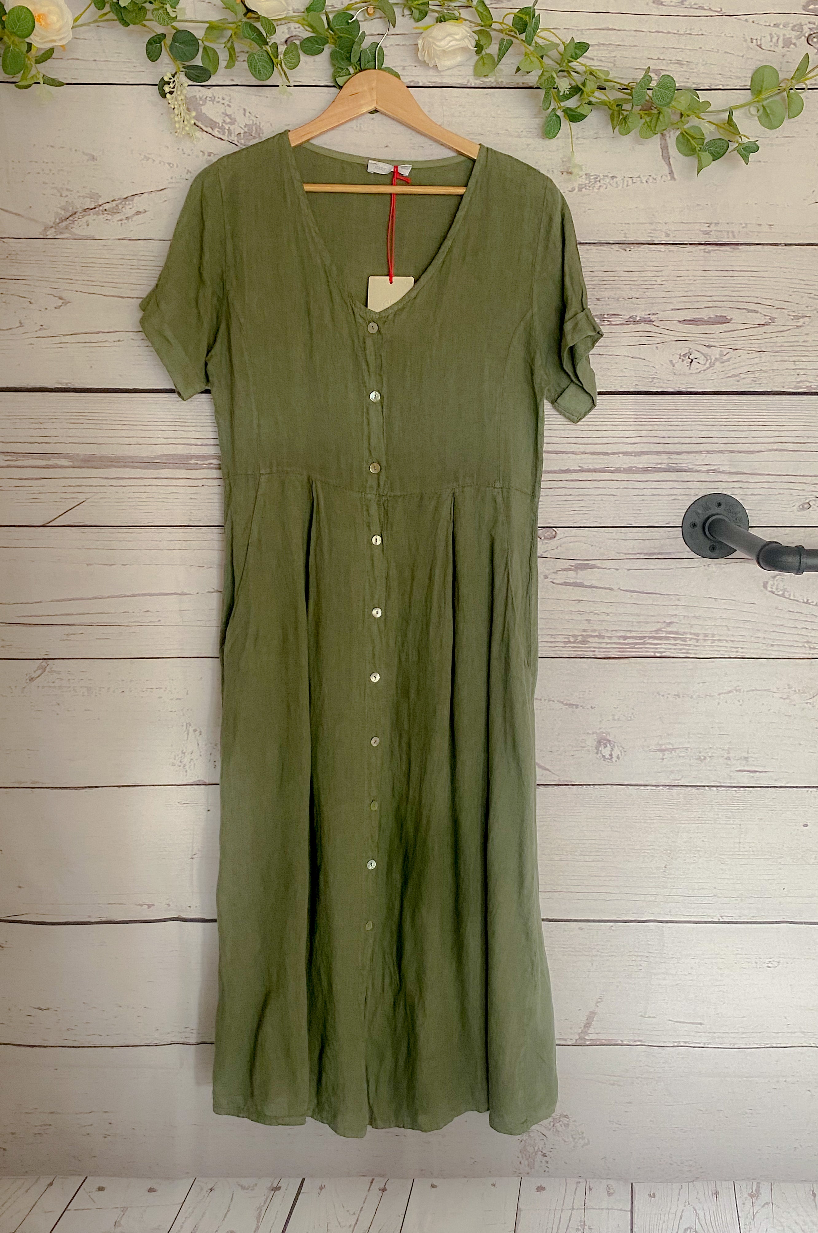 asher linen dress Reformation Asher Linen Dress 8 in Natural