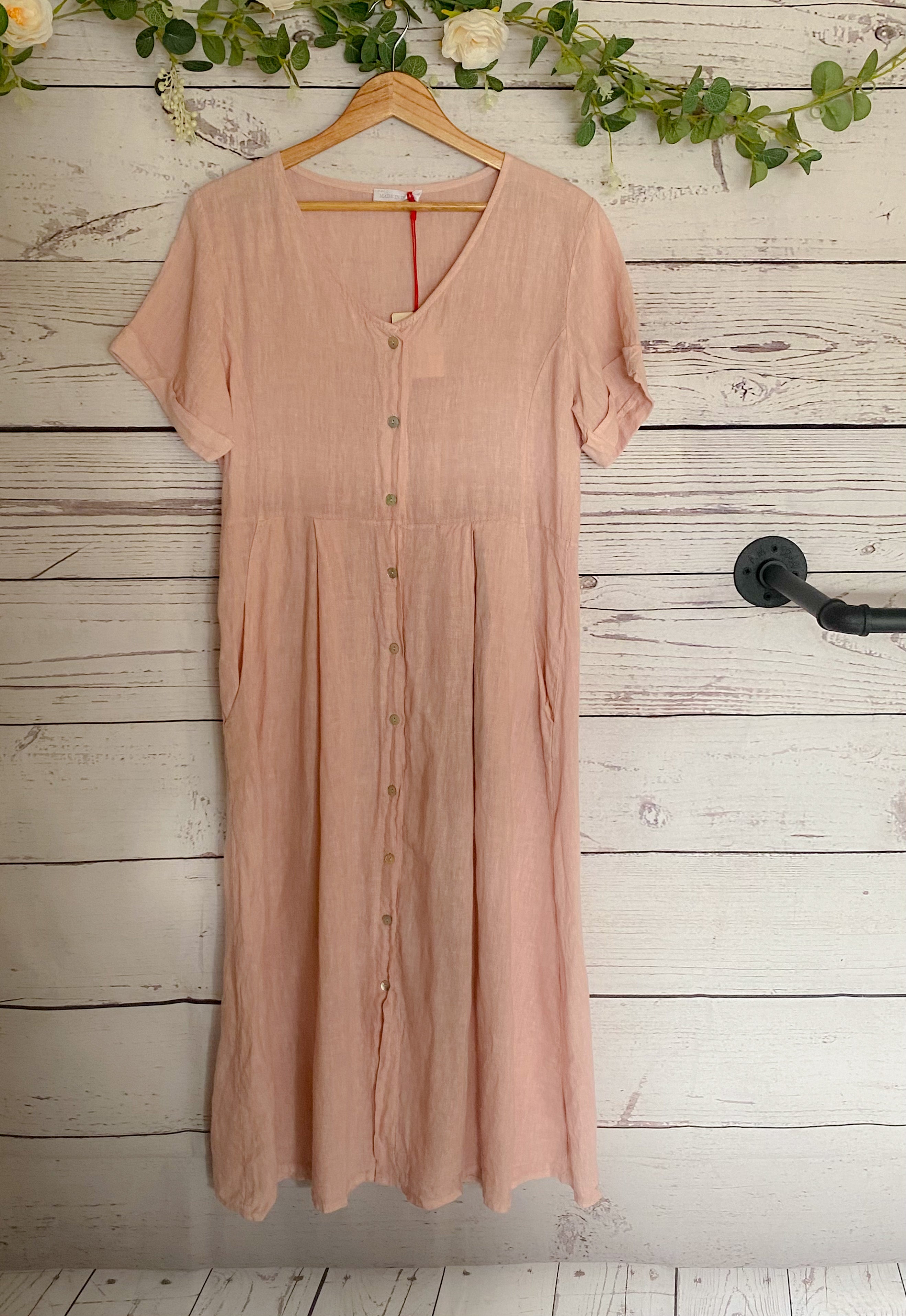 asher linen dress Ottillie-May Linen Dress in Russet Russet / SmallOttillie-May Linen Dress in Russet Russet / Small